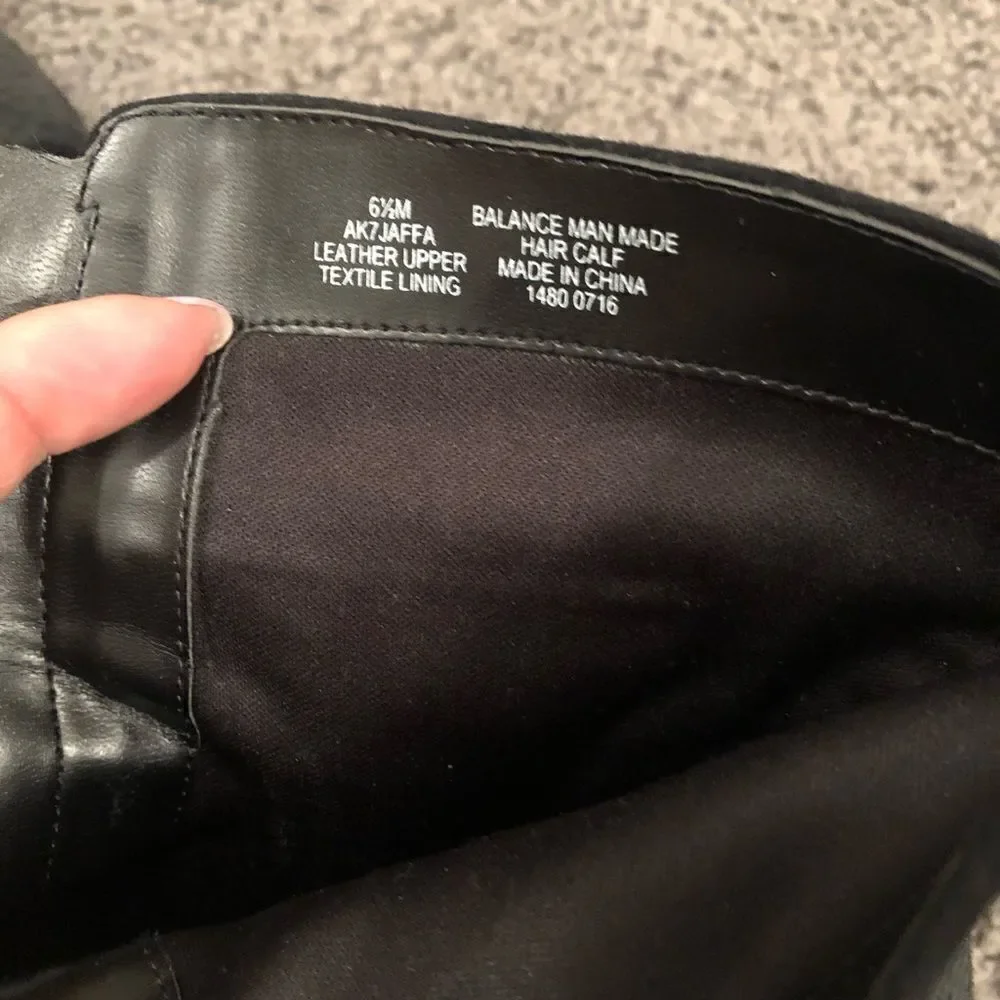 Anne Klein black Booties, Size 6.5 Mixed material (suede leather and fur)